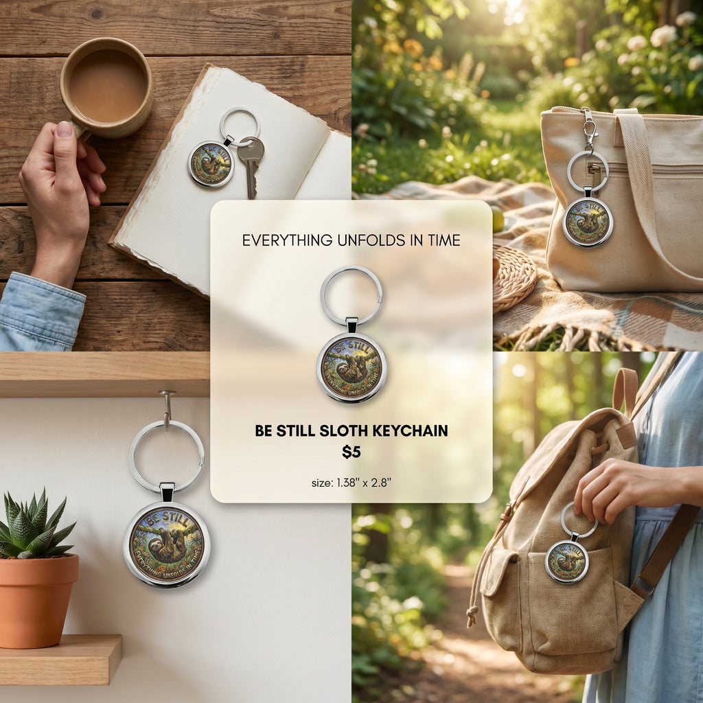 Be Still Sloth Keychain