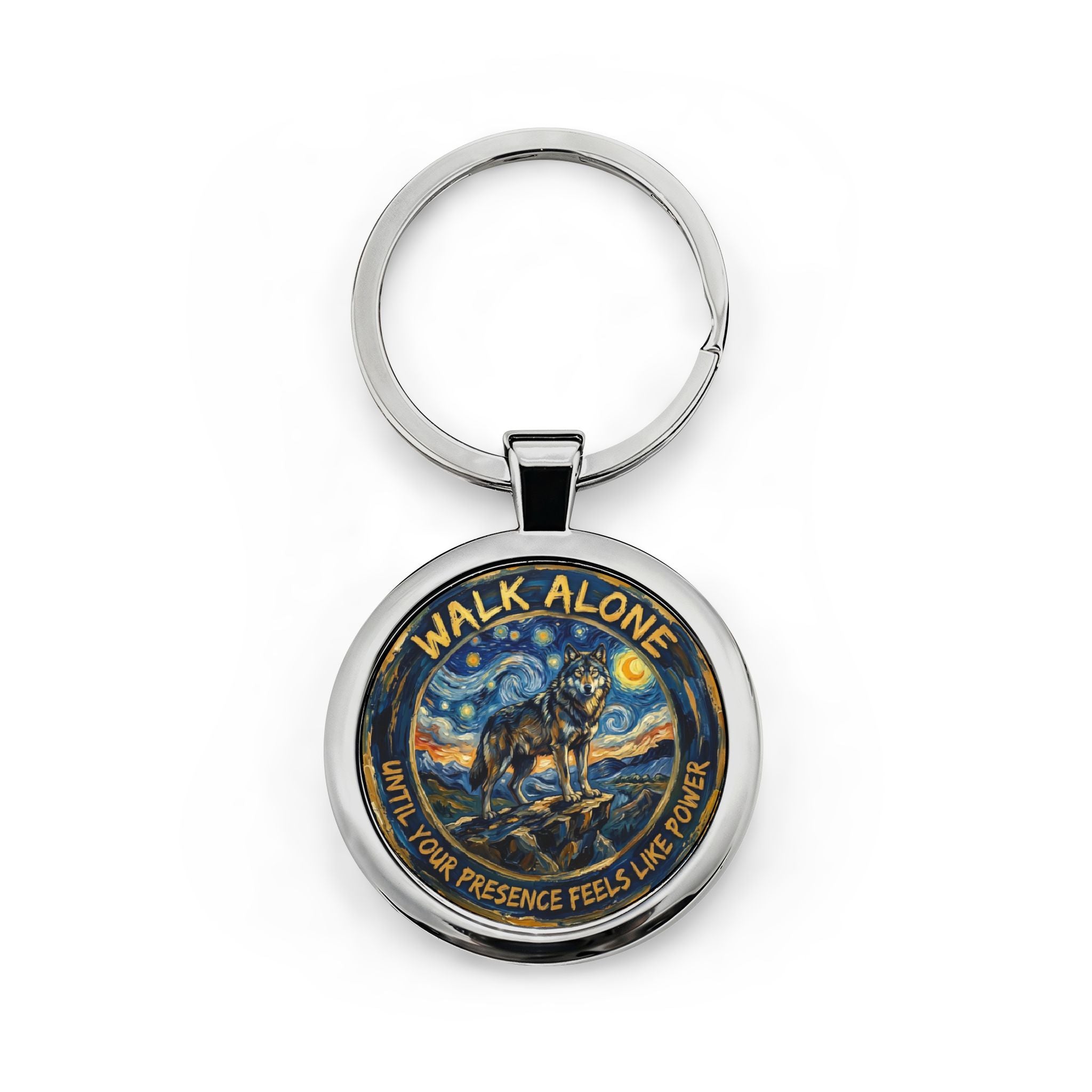 Wolf Walk Alone Keychain
