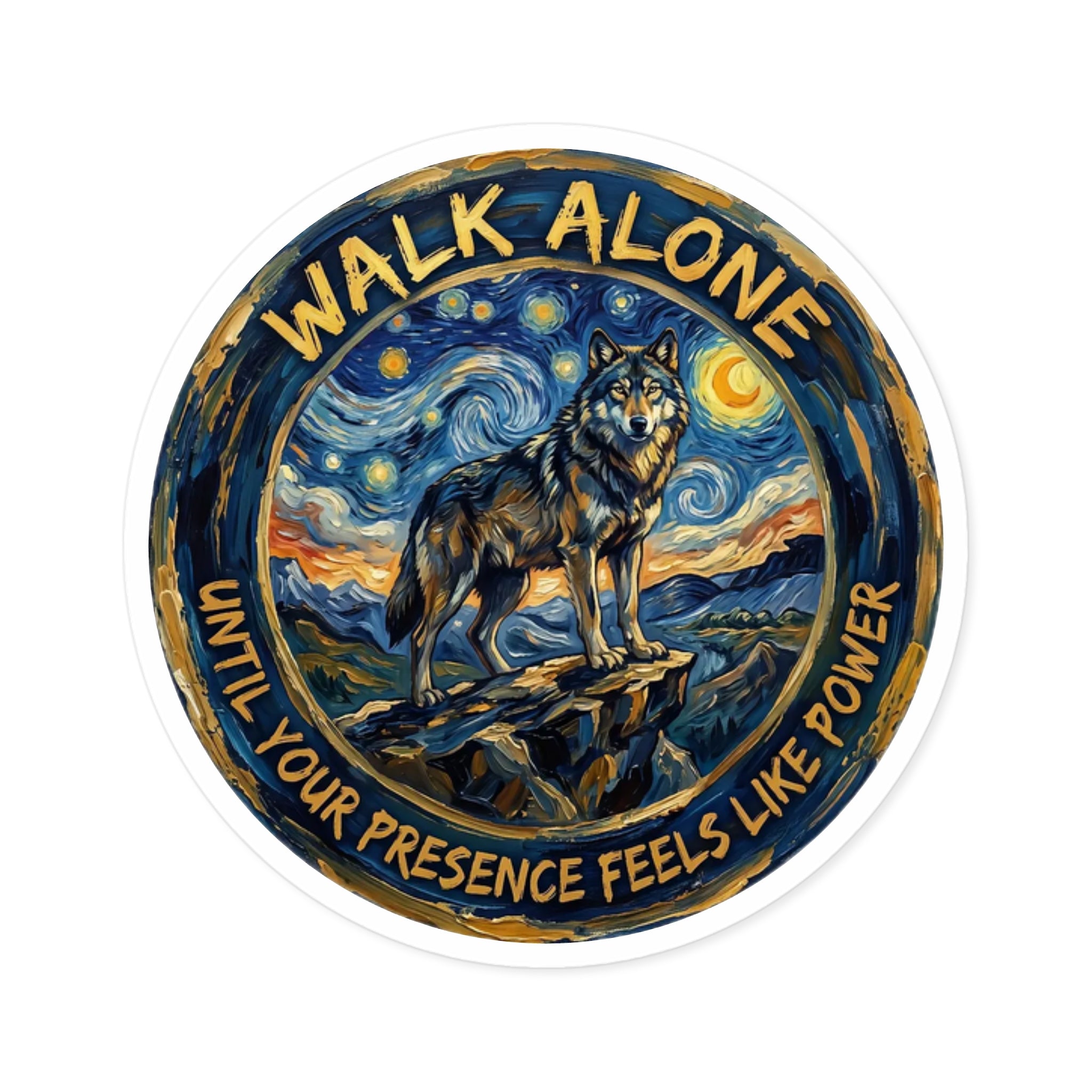 Walk Alone Wolf Sticker