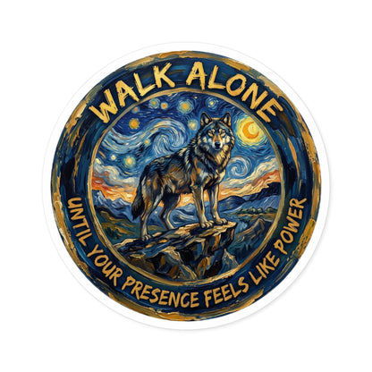 Walk Alone Wolf Sticker