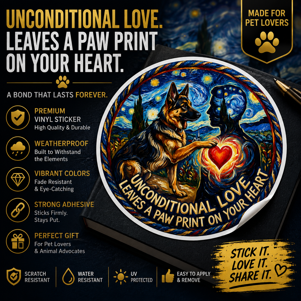 Unconditional Love Dog Sticker