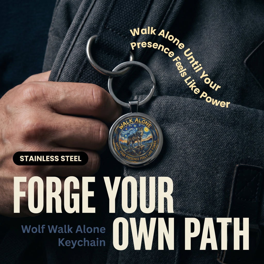 Wolf Walk Alone Keychain