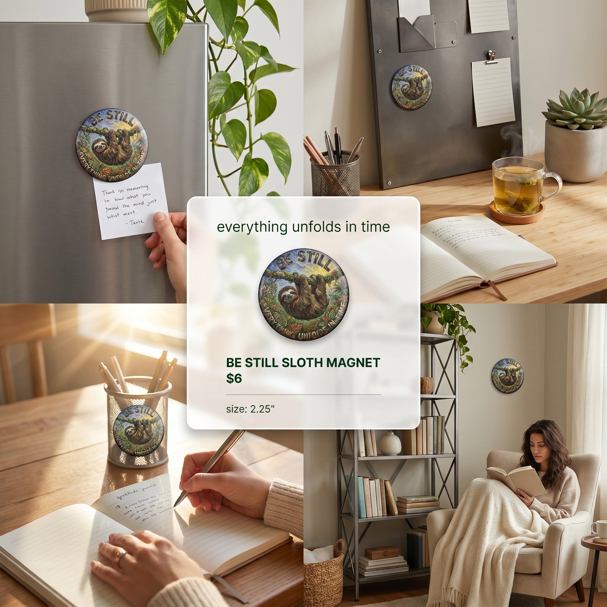 Be Still Sloth Magnet