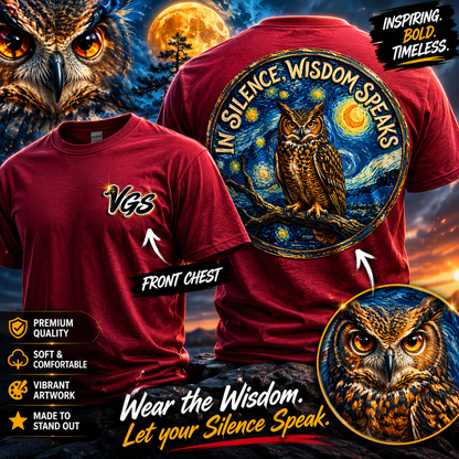 Wisdom Speaks – Owl Graphic T-Shirt
