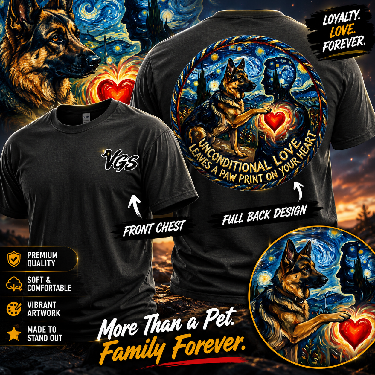 Unconditional Love – Dog Graphic T-Shirt